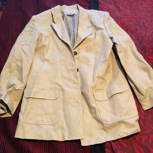 The work connection size 12 linen blazer, lined, button up, pockets, great shape